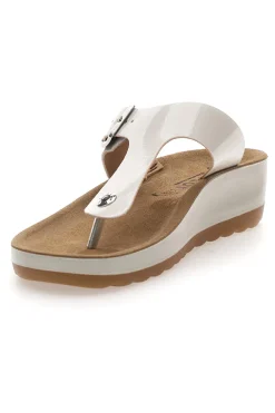 Sandali infradito bianchi con plantare comfort Fly Flot 42H593C