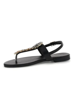 Sandali infradito nero con gioiello Mon dieu PREA3574