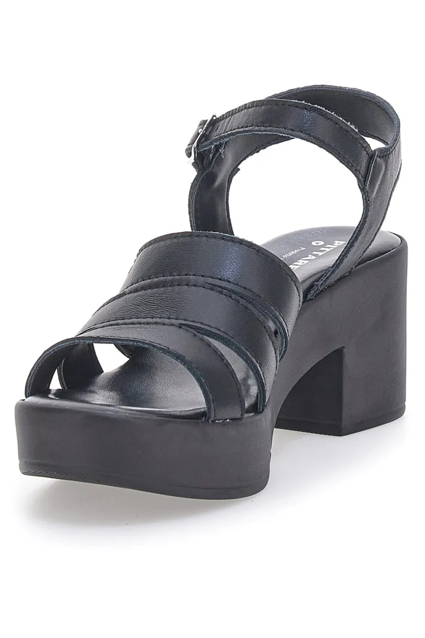 Sandali in vera pelle neri PITT.LOVE 800071082