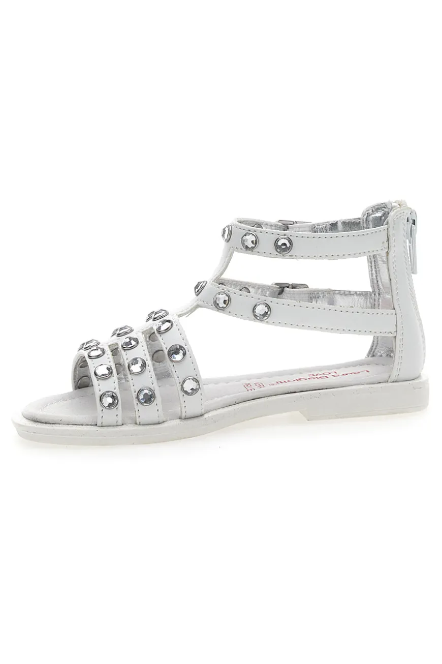 Sandali Laura Biagiotti 14868 Bianche con Strass