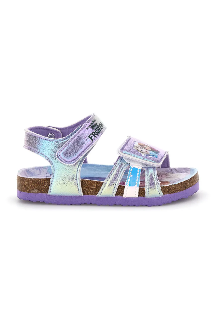 Sandali lilla con finitura iridescente e chiusura a strappo Frozen D4310617T01