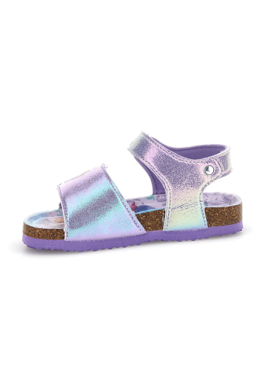 Sandali lilla con finitura iridescente e chiusura a strappo Frozen D4310617T01