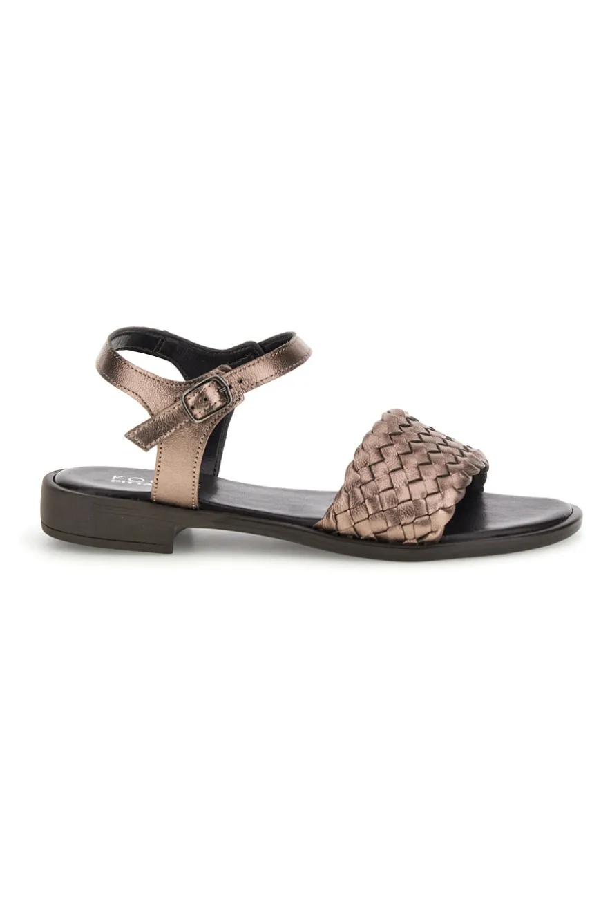 Sandali marrone con fascia intrecciata pelle Pittarello focus 222230