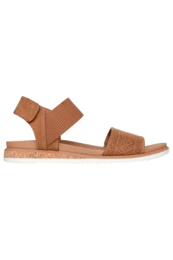 Sandali marroni con cinturino in velcro e fascia traforata Skechers Desert kiss low