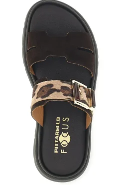 Sandali marroni con dettaglio animalier Pittarello focus MK3853361