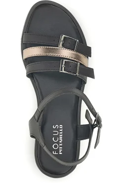 Sandali marroni con fasce e fibbie Pittarello Focus 222225