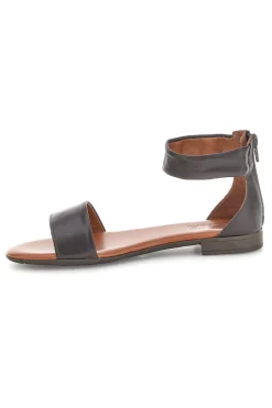 Sandali marroni con fascia e zip sul retro Pittarello look 225495