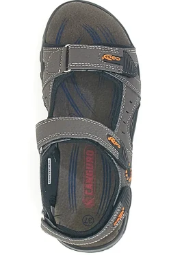 Sandali marroni con strappi regolabili Canguro CA1002 da donna