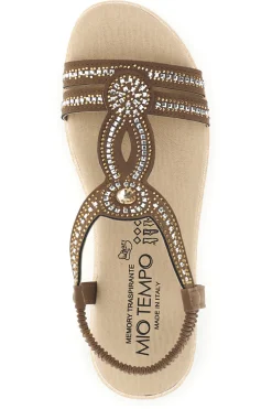 Sandali marroni con strass Mio tempo LR263702