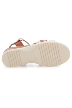 Sandali marroni con zeppa bassa e fasce incrociate PITTARELLO SUN FW10172