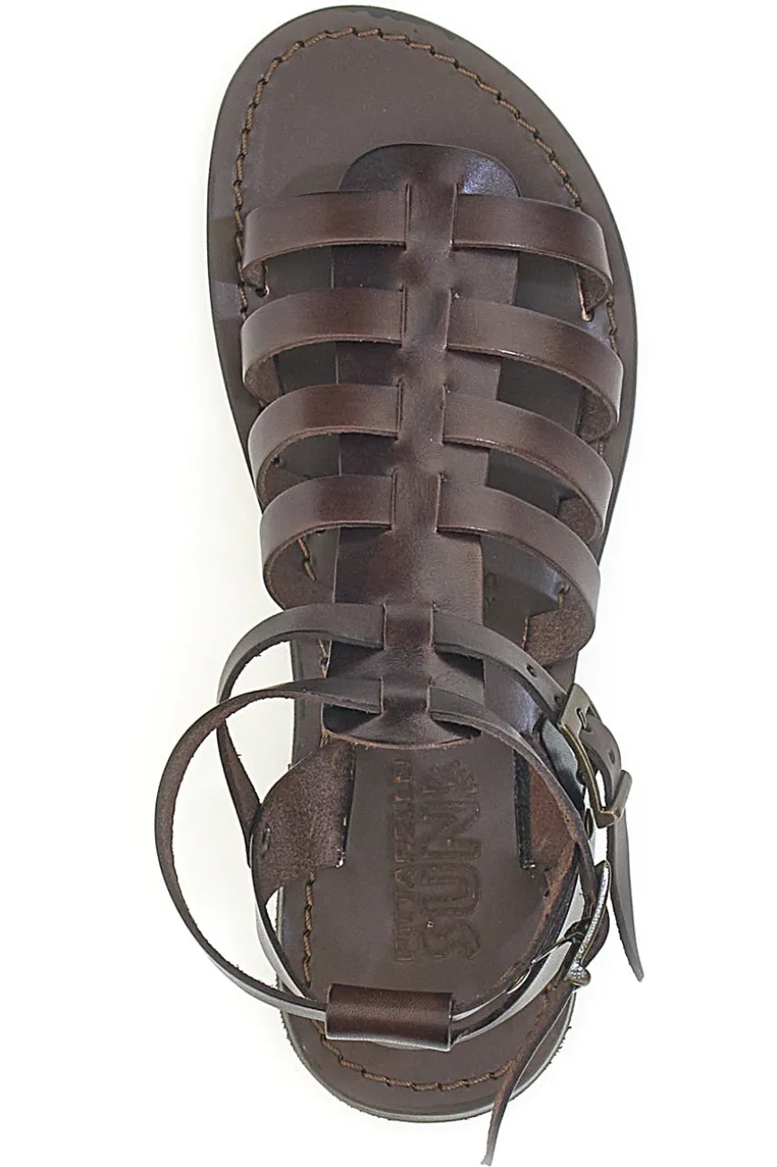 Sandali marroni gladiatore con doppia fibbia Pittarello Sun 6039