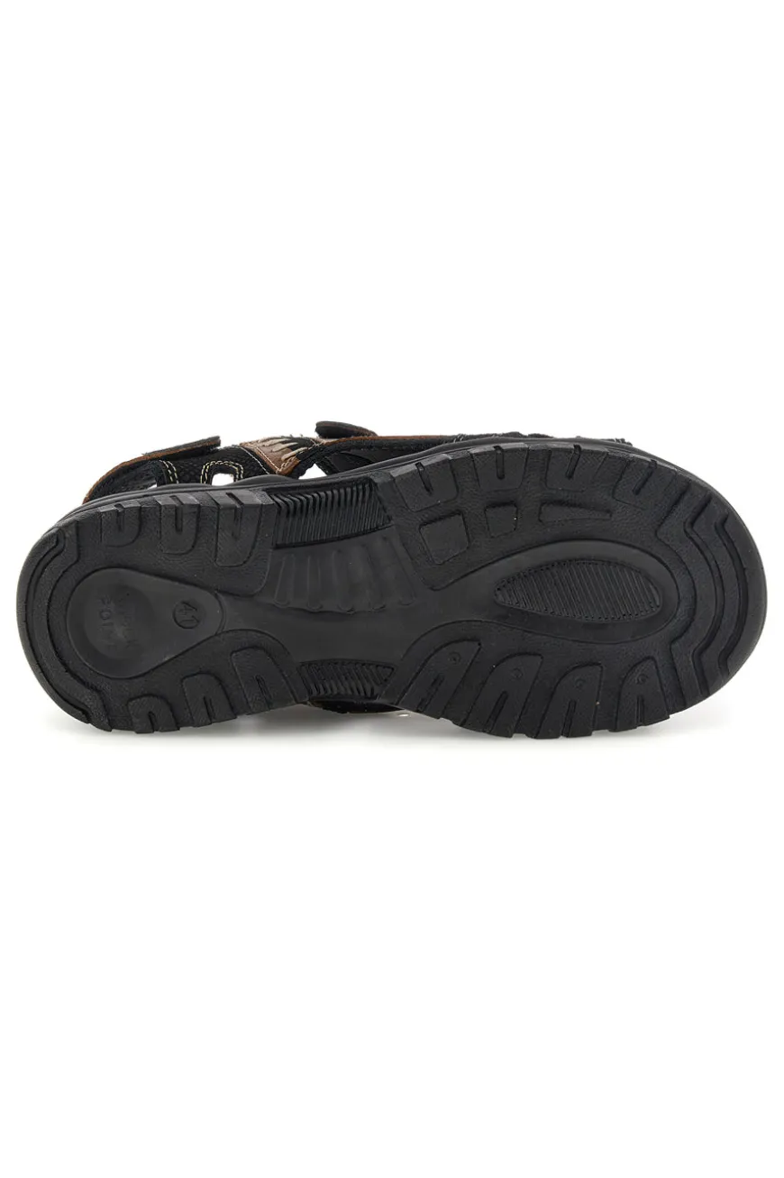 Sandali marroni in pelle Superga S86U545