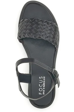 Sandali marroni in vera pelle intrecciati con cinturino Pittarello focus 222230