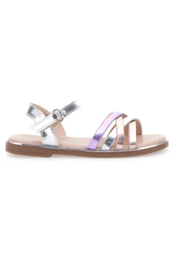 Sandali multicolor metallizzati con fascette incrociate Pitt Kids 39G2540S