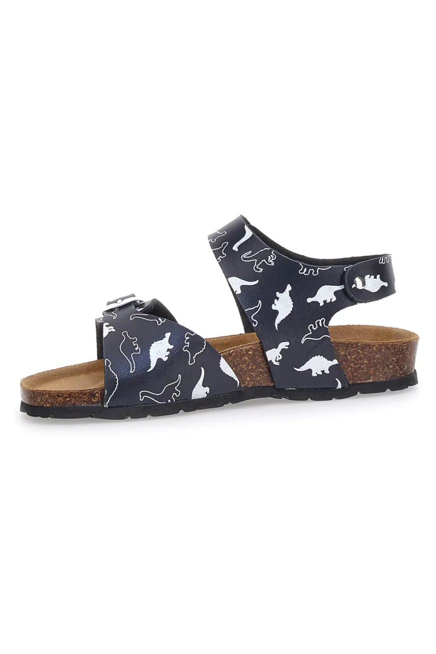 Sandali Navy Con Strappi In Velcro Plantare In Pelle Pitt Kids 45289