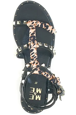 Sandali Neri Con Borchie e Foulard Me & Me 660