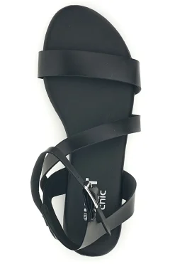 Sandali neri con cinturino alla caviglia The first chic PREA1350