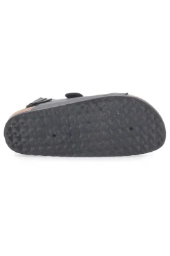 Sandali neri con doppio strappo e plantare comfort Altemberg 101