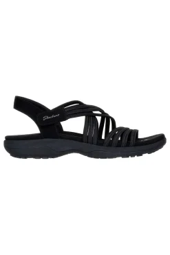 Sandali neri con fasce elastiche Skechers REGGAE SLIM SUNNYSIDE 2.0