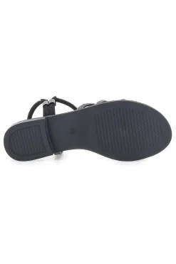 Sandali neri con fascette sottili e strass Me & Me 1703