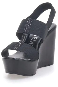 Sandali Neri con Glitter e Plateau MIO TEMPO 3132/J1054