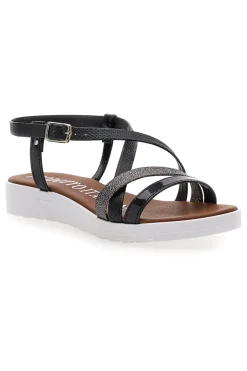 Sandali Neri con Glitter Mio Tempo 8864