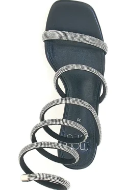 Sandali neri con strass e laccio a spirale Mon Dieu 1614