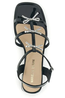 Sandali neri con strass e tacco largo Mariella Burani 519601325