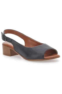 Sandali Neri con Tacco a Blocco e Tomaia in Pelle PITTARELLO LOOK 243065
