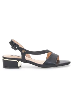 Sandali Neri Con Tacco Basso Mariella Burani 51251