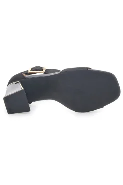 Sandali Neri con Tacco e Cinturino First Lady 407