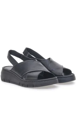 Sandali Neri con Tomaia in Pelle e Soletta Morbida PITTARELLO FOCUS 3315579