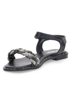 Sandali Neri con Treccia The First 92119