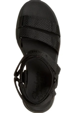 Sandali neri con tripla fascia regolabile Skechers D'LUX WALKER SANDAL SEA-SCAPE
