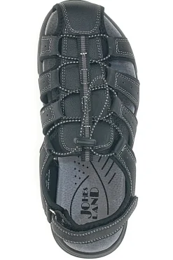Sandali neri con velcro ed elastico johes land 2208