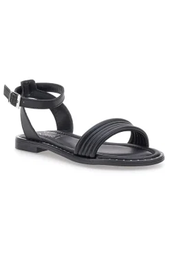 Sandali Neri Flat Con Cinturino Regolabile Pittarello Look DC43877