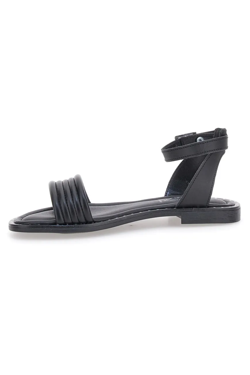 Sandali Neri Flat Con Cinturino Regolabile Pittarello Look DC43877