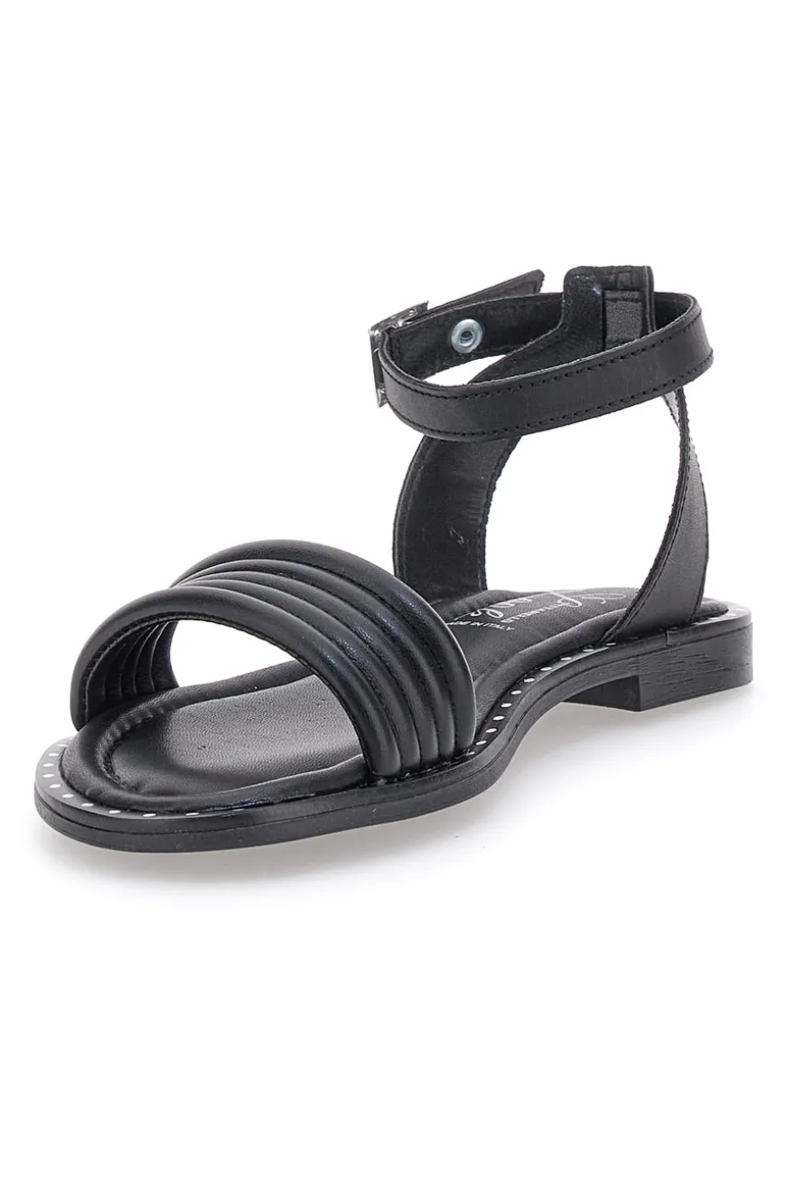 Sandali Neri Flat Con Cinturino Regolabile Pittarello Look DC43877