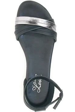 Sandali Neri Flat Con Dettagli Argentati Pittarello Look 225410