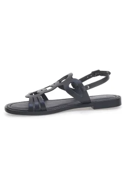 Sandali Neri Flat In Vera Pelle Pittarello Sun A6440101