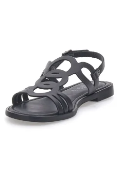 Sandali Neri Flat In Vera Pelle Pittarello Sun A6440101
