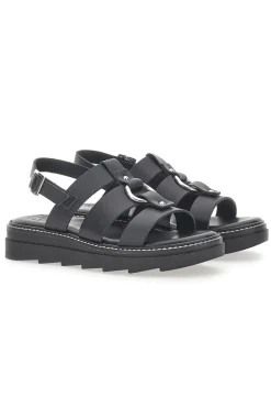 Sandali Neri In Pelle 100% Eco Friendly Pittarello Rock 5835