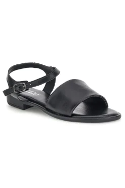 Sandali neri in vera pelle con fascia e cinturino Pittarello focus 222210