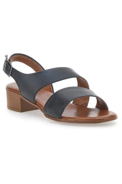 Sandali Neri In Vera Pelle Con Tacco 4 Cm Pittarello Look 243080