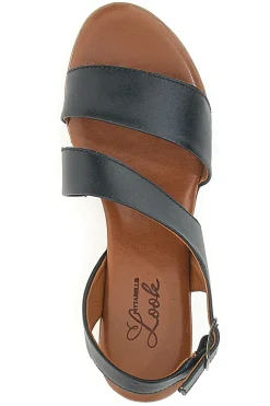 Sandali Neri In Vera Pelle Con Tacco 4 Cm Pittarello Look 243080