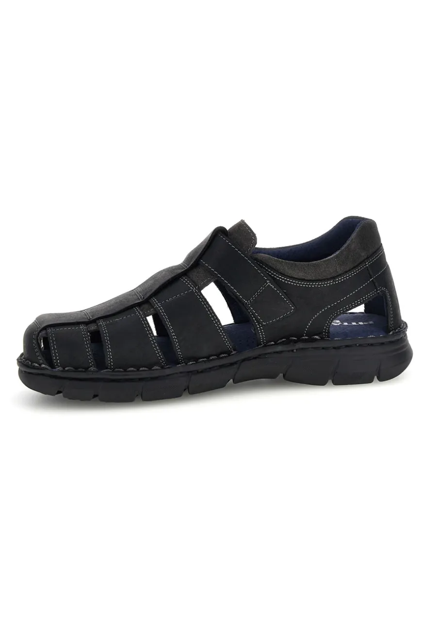Sandali neri in vera pelle con design intagliato Pittarello eco 2617402