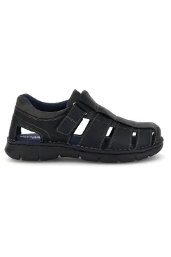 Sandali neri in vera pelle con design intagliato Pittarello eco 2617402