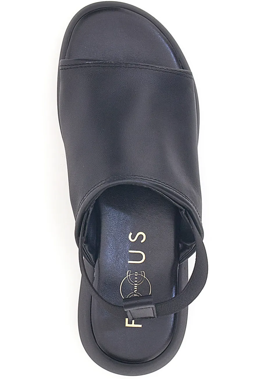 Sandali Neri In Vera Pelle Made in Italy Con Elastico Pittarello Focus 19515