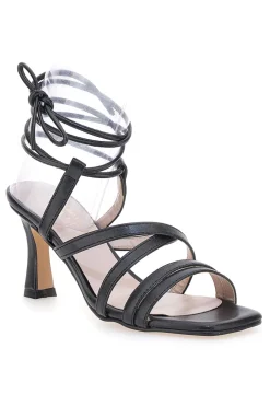 Sandali Neri Lace-Up Con Tacco 9 Cm Pittarello Glam 3615