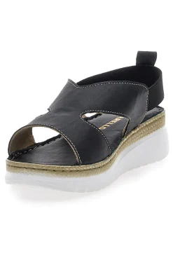 Sandali Neri Sling-back Con Elastici Pittarello 90042